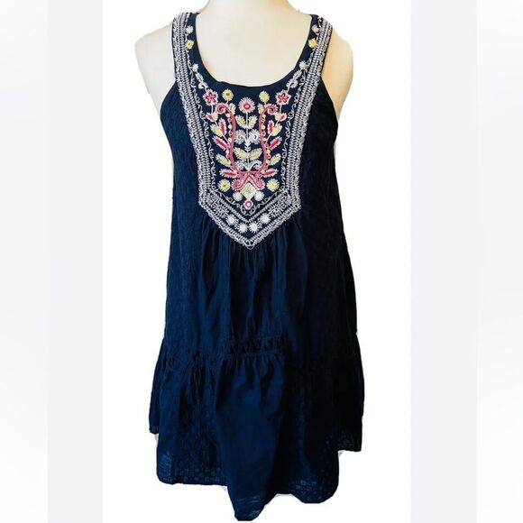 Anthropologie Maeve blue embroidery 0 - Picture 2 of 10